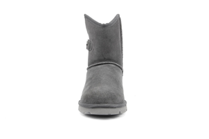 Superlamb Womens Argali Buckle Charcoal Short Sheepskin Boots